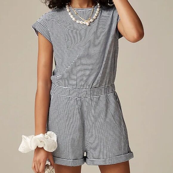 J Crew Crewcuts Girls'‎ button-shoulder romper in vintage jersey Girls Size 6 - Picture 1 of 8